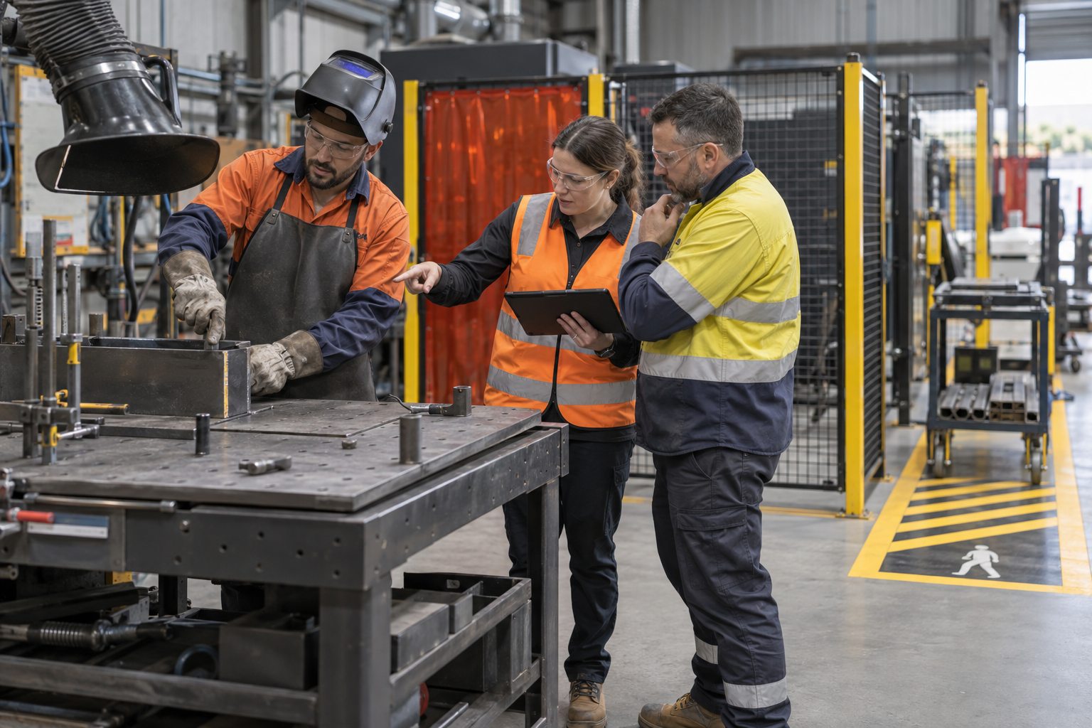 Workers participating in workplace health and safety