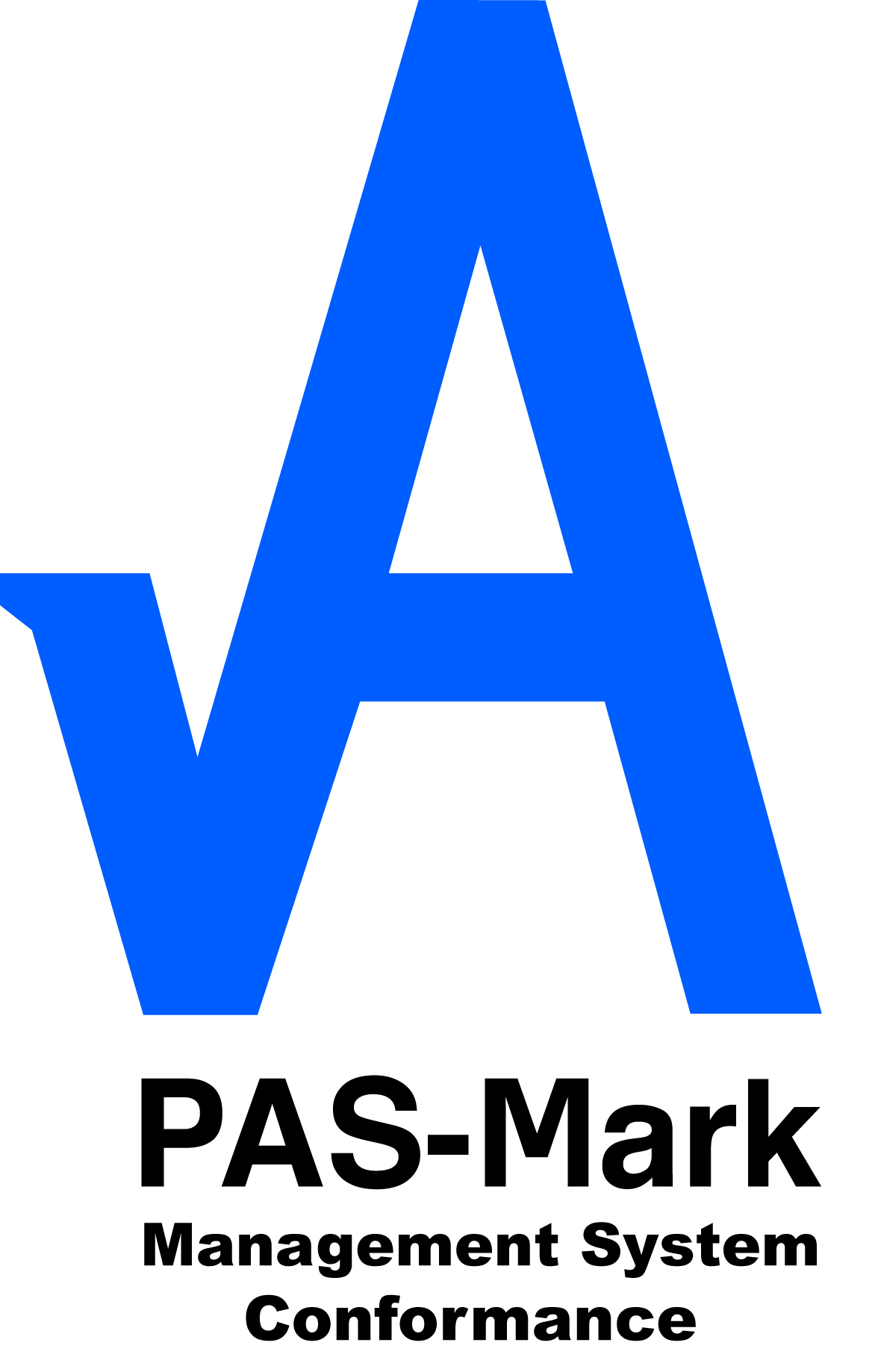 Blue PAS-Mark Management System Conformance logo