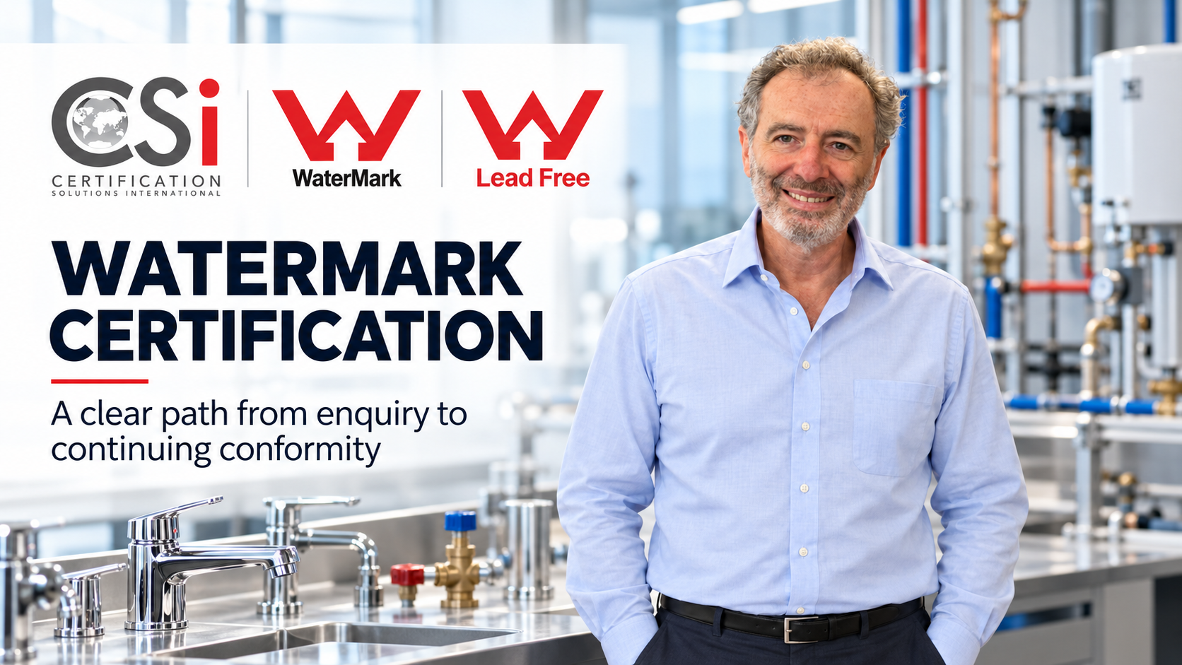 Robert Hardgrove with CSi, WaterMark and Lead Free WaterMark branding